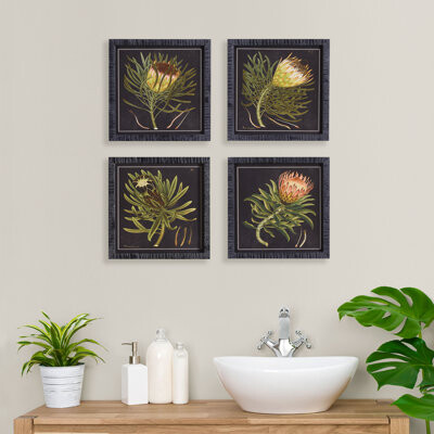 Pinar Protea - 4 Piece Picture Frame Print Set on Paper