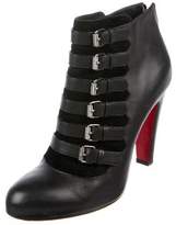 Thumbnail for your product : Christian Louboutin Leather Round-Toe Ankle Boots Black Leather Round-Toe Ankle Boots