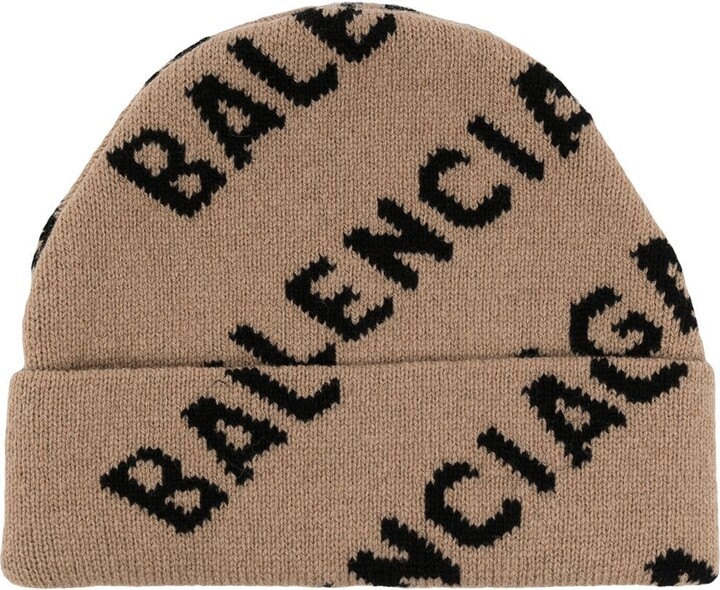 Balenciaga Logo Intarsia Beanie - ShopStyle Hats