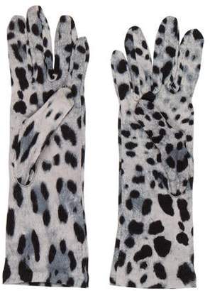 Dolce & Gabbana Wool Printed Gloves w/ Tags Grey Wool Printed Gloves w/ Tags