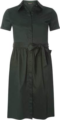 Khaki Cotton Fit & Flare Shirt Dress