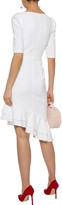 Thumbnail for your product : Black Halo Evelyn Asymmetric Ruffle-trimmed Cady Dress