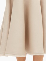 Thumbnail for your product : Gabriela Hearst Crowther Frayed-edge Wool-blend Dress - Beige