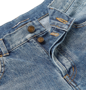 Saint Laurent Slim-Fit Distressed Denim Jeans