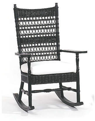 One Kings Lane Vineyard's Wicker Rocking Chair - Black