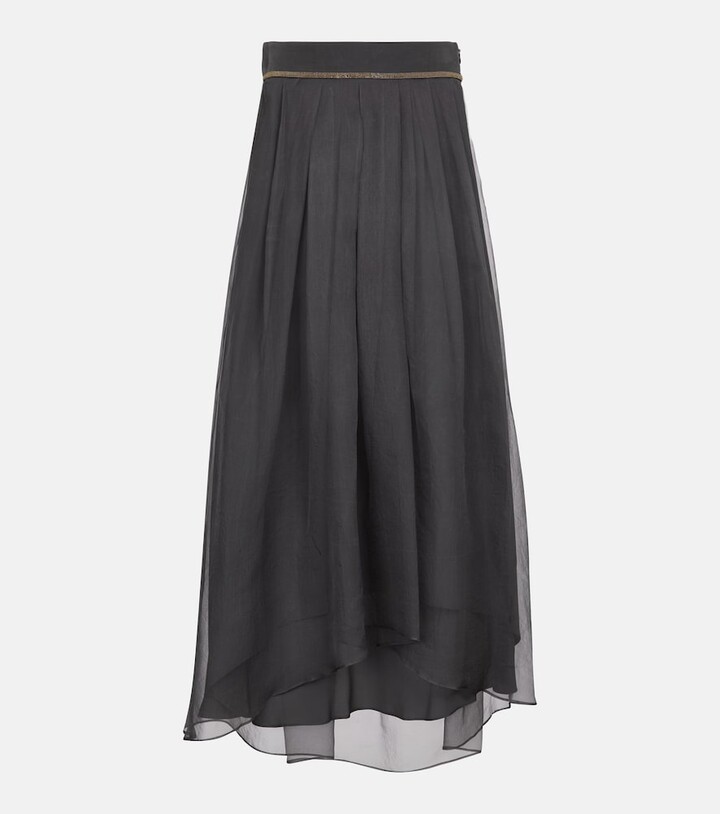 Deofean Womens Vintage Metallic Shiny Pleated High Waist Velvet Big Swing Calf Length A-Line Midi Skirt