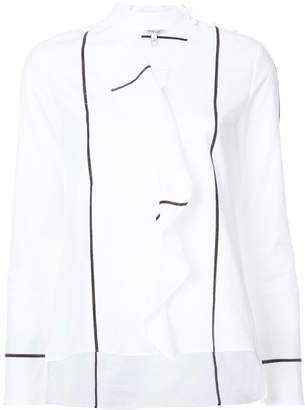 Derek Lam 10 Crosby Long Sleeve Ruffle Front Shirt