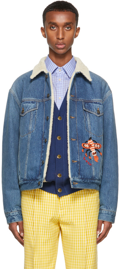 orange denim jacket men