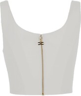 Thumbnail for your product : Elisabetta Franchi Logo Plaque Sleeveless Cropped Top