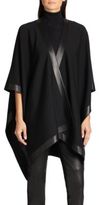 Thumbnail for your product : St. John Leather-Trimmed Knit Wrap Caftan