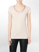 Thumbnail for your product : Calvin Klein Lurex Trim Scoopneck City T-Shirt