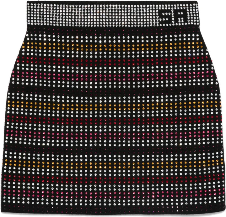 Sonia Rykiel Rhinestone Striped Mini Skirt