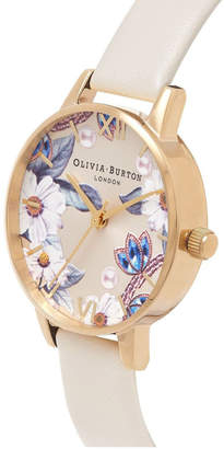 Olivia Burton Bejewelled Florals Gold & Nude Watch