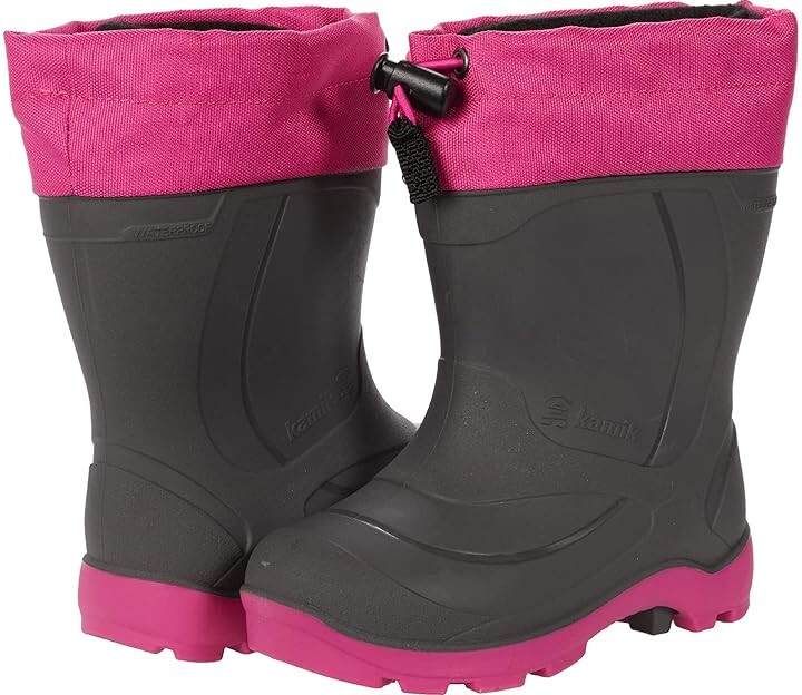 Kamik Kids Snobuster 1 (Toddler/Little Kid/Big Kid) Girls Shoes Charcoal/Magenta : 8 Toddler M, Rubber