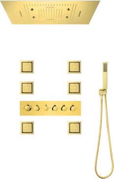 FontanaShowers LED Thermostatic Shower System with Phone Control and Recessed Ceiling Installation Setup