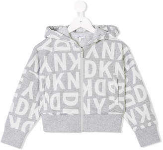 DKNY logo zip hoodie