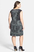 Thumbnail for your product : Adrianna Papell Lace Detail Cap Sleeve Sheath Dress (Plus Size) (Online Only)