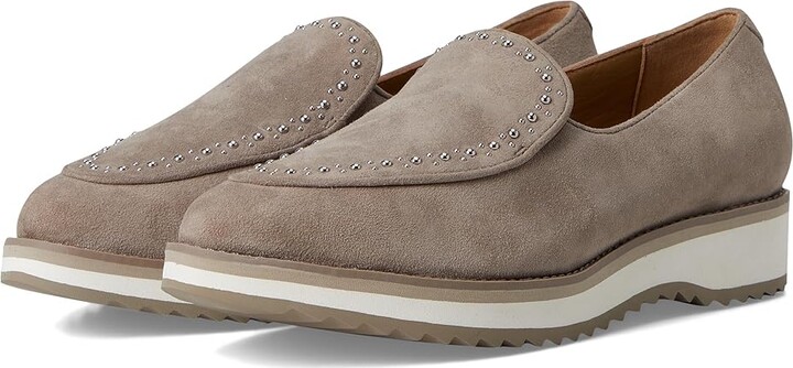 Johnston & Murphy Ulyssa Studded Loafer Women's Slippers Taupe : 9 M, Suede