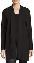 Thumbnail for your product : Eileen Fisher Boiled Wool Jersey Long Jacket, Petite