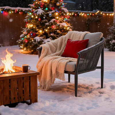 Ebern Designs The Rope Patio Lounge Armchair Sofa with Cushions & Armrest & Backrest