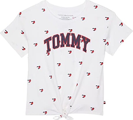 Tommy Hilfiger Kids All Over Heart Print Tee (Big Kids) (White) Girl's - ShopStyle