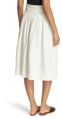 Sea Women's Stripe Tie Waist Linen Skirt