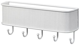 InterDesign Wall Mount Mail and Key Rack, White