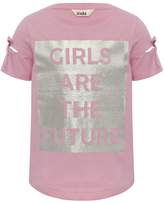 Thumbnail for your product : M&Co Slogan cut out sleeve t-shirt (3 - 12 yrs)