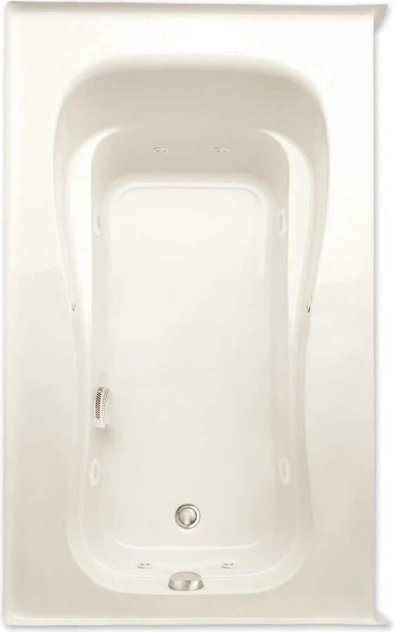 Aquatic Novelli 60 in. Acrylic Whirlpool Bathtub Left Drain Rectangular Alcove with Heater in Biscuit