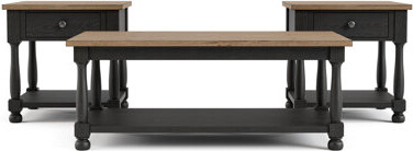 Alcott Hill Acadian 3-Piece Coffee Table Set (1 Coffee Table + 2 End Tables)
