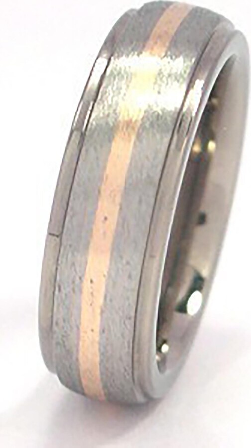 Etsy New 6mm Titanium Ring With 14K Yellow Gold Inlay - 6Hrrc11Gst-14K Inlay