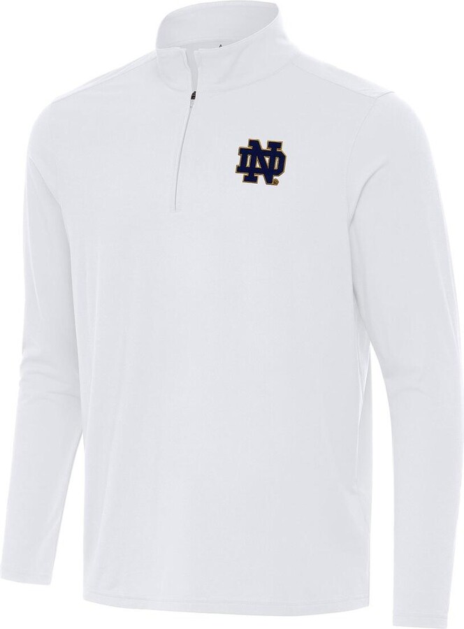 Antigua Men's White Notre Dame Fighting Irish Intent Quarter-Zip Top