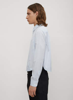 Raf Simons Checked Two Pleat Cropped Shirt in Blue