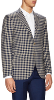 Thumbnail for your product : Lubiam Wool Checkered Notch Lapel Sportcoat