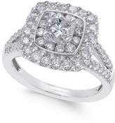 Thumbnail for your product : Macy's Diamond Cluster Engagement Ring (1-3/8 ct. t.w.) in 14k White Gold
