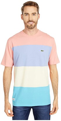 Lacoste Short Sleeve Color-Block Ice Cotton Tee with Multicolor Badge  Summer - ShopStyle Shirts
