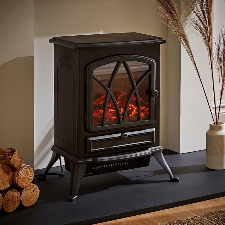 Dunelm Traditional Small Electric Stove Heater Black ShopStyle Decor