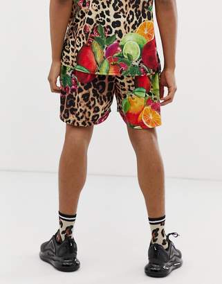 Milk It Vintage shorts in fruit leopard co-ord