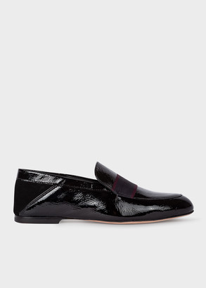 black patent loafers womens