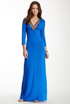 Thumbnail for your product : Romeo & Juliet Couture Beaded V-Neck Maxi Dress