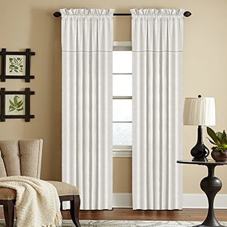 Veratex York Collection Contemporary Style 100% Linen Bedroom Rod Pocket Fastener Style Curtain, 105" Long, Optical White