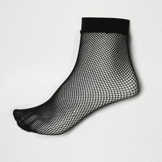 River Island Womens Black fishnet ankle socks