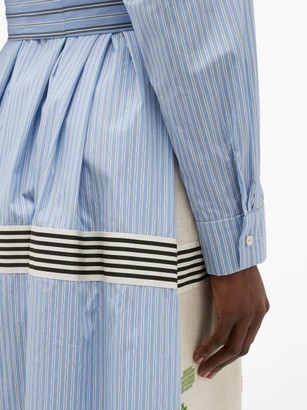 RIANNA + NINA Vintage Cross-stitch And Stripe Cotton Shirt Dress - Multi