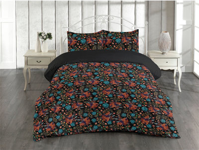 Ambesonne Jungle Boho Duvet Cover Set Christmas Spruce Art Vermilion Dark Turquoise