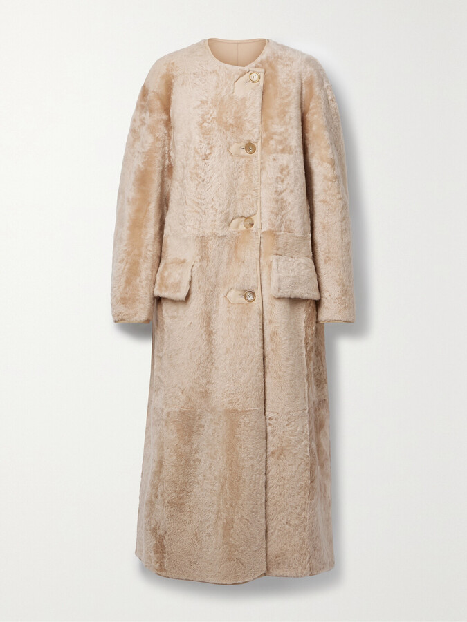 Max Mara Talamo Reversible Shearling Coat - Neutrals