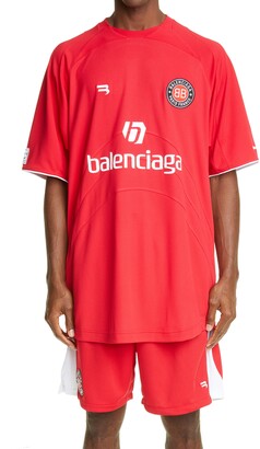 Balenciaga Soccer Logo Mesh Graphic Tee - ShopStyle T-shirts