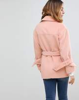 Thumbnail for your product : ASOS Petite PETITE Belted Soft Biker-Pink
