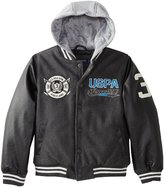 Thumbnail for your product : U.S. Polo Assn. U.S. Polo Association Big Boys' Varsity Jacket with Attached Hood