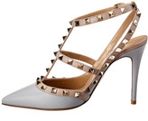 Thumbnail for your product : Valentino Rockstud Caged 100 Leather Ankle Strap Pump