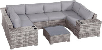 Latitude Run Fully Assembled 4-Person Wicker Patio Seating Set With Cushions